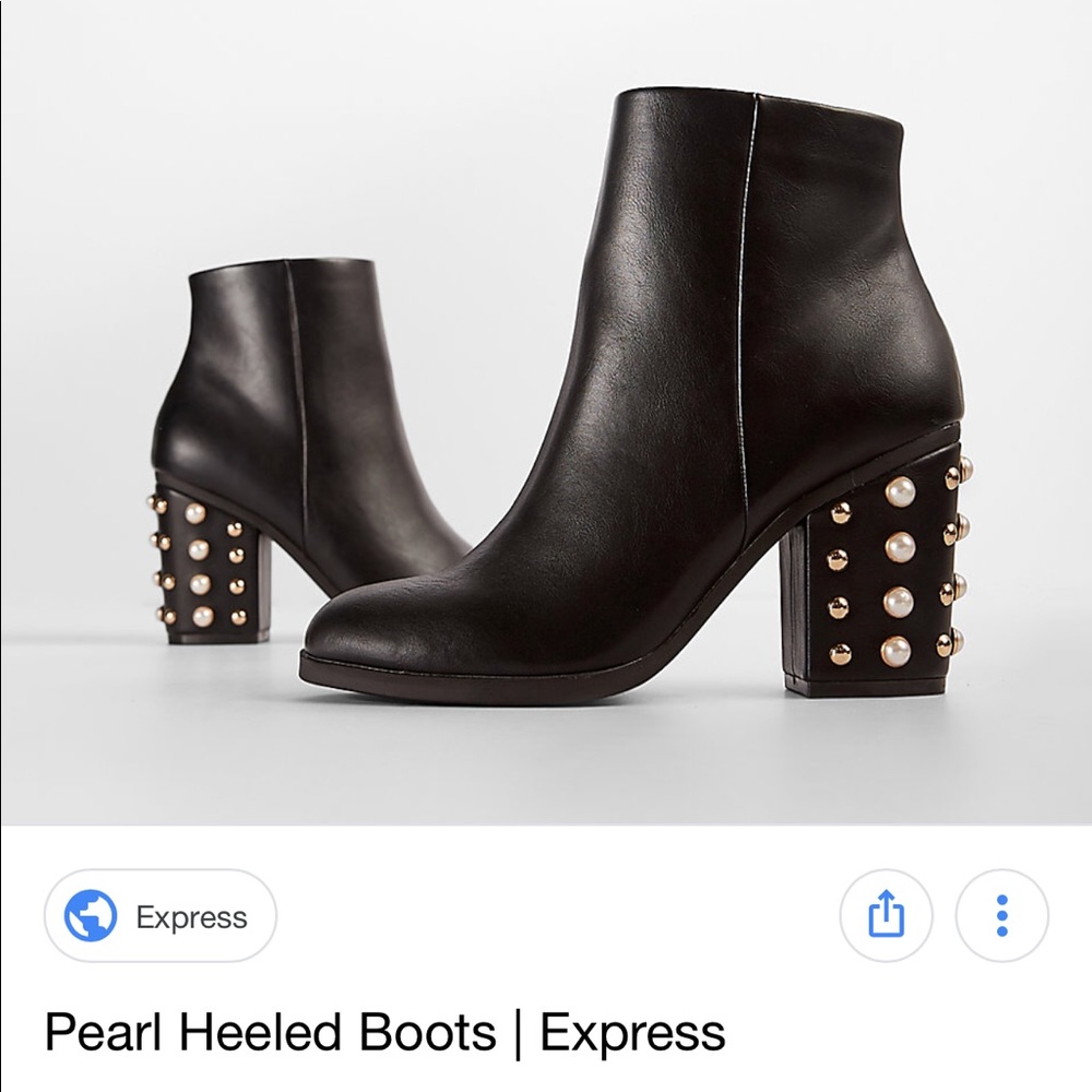 Express Bootie with Pearl & Gold Heel Detail